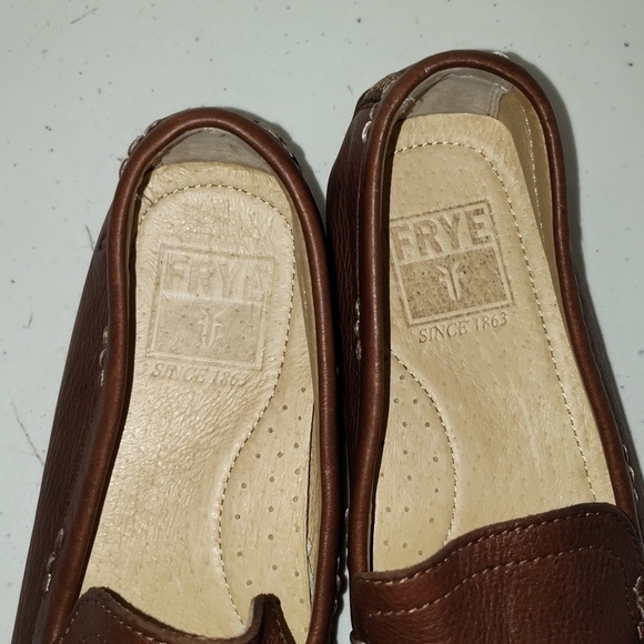 Frye Men\'s Lewis Venetians brown loafer Leather Shoes  size 8 main image 12